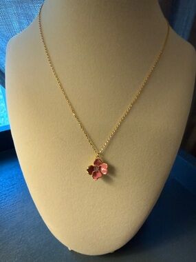kate spade Gold Chain with Pink Flower Pendant